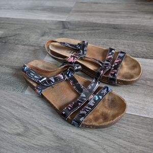 Art Black Multicolor Strappy Casual Sandals